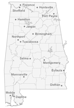 Map of Alabama