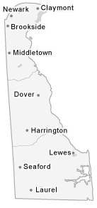 Map of Delaware