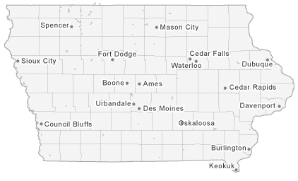 Map of Iowa