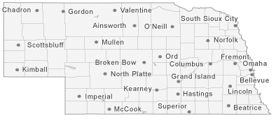 Map of Nebraska