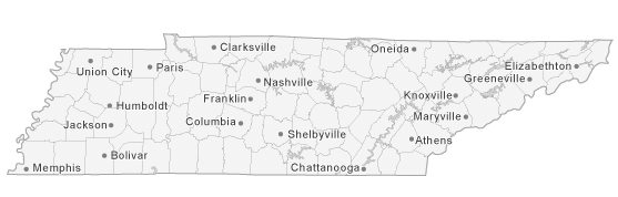 Map of Tennessee