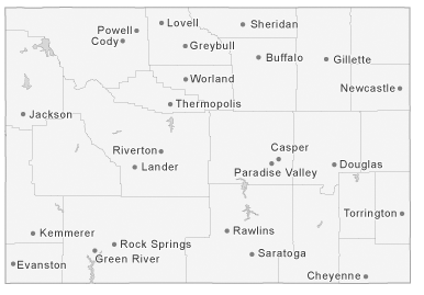 Map of Wyoming